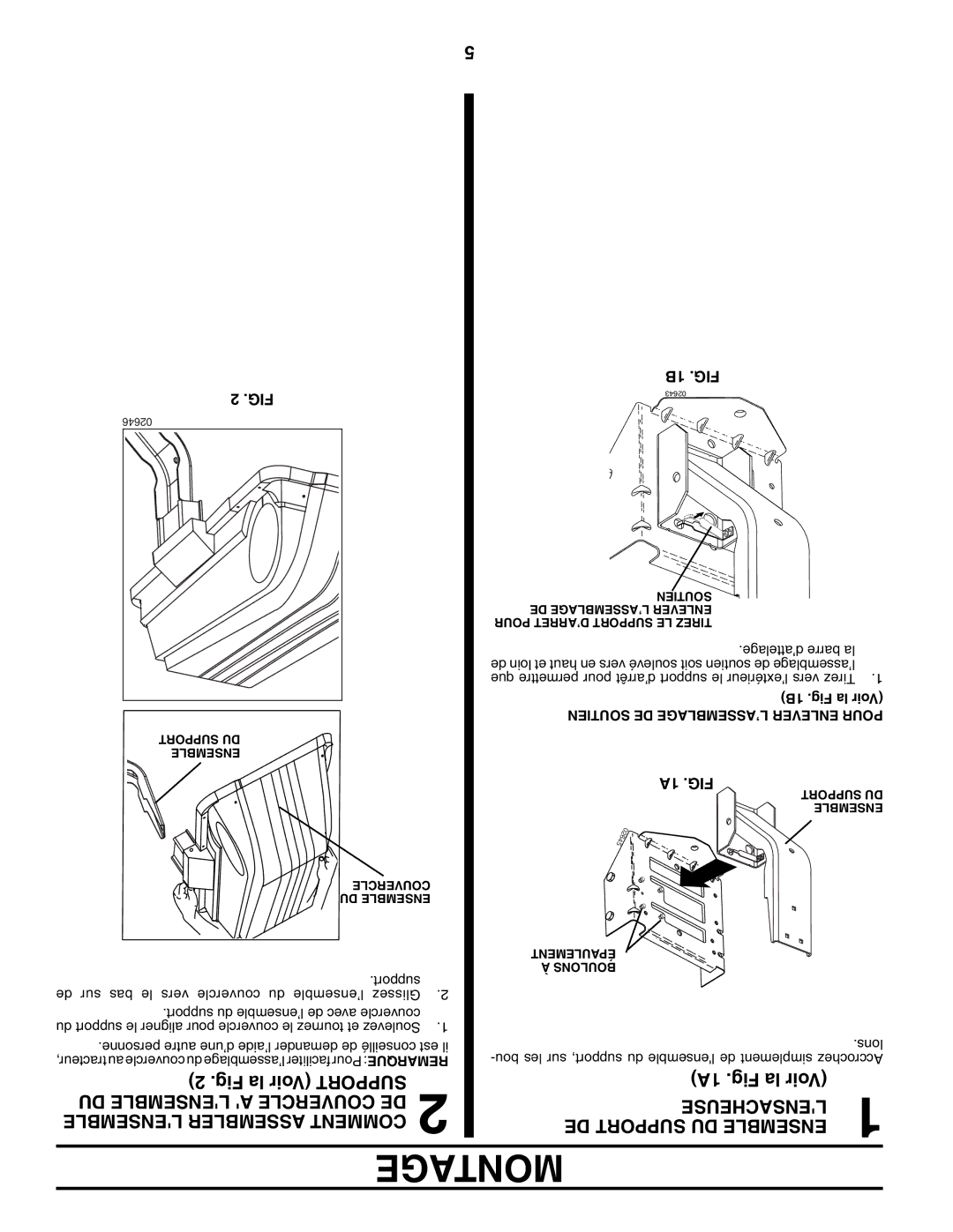 Poulan 960 72 00-13 Montage, DU Lensemble a Couvercle DE Blesemlen Assembler Comment, Lensacheuse, DE Support DU Ensemble 