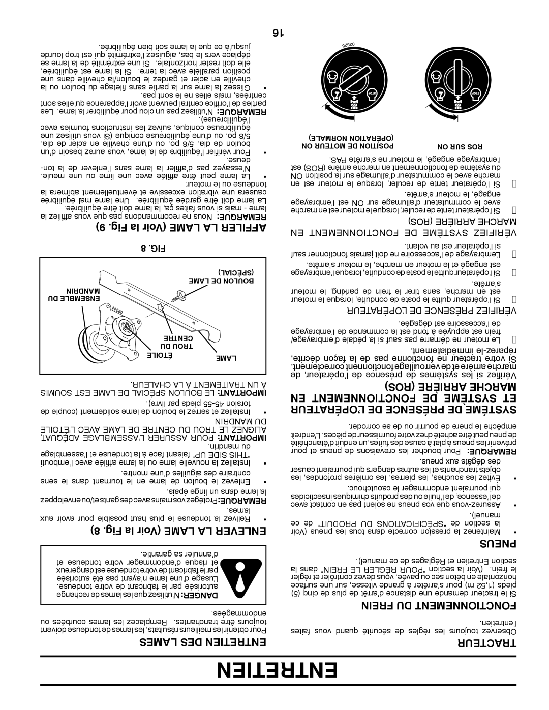 Poulan 960120068 manual Fig la Voir Lame LA Affiler, Fig la Voir Lame LA Enlever, EN Fonctionnement DE Système ET 