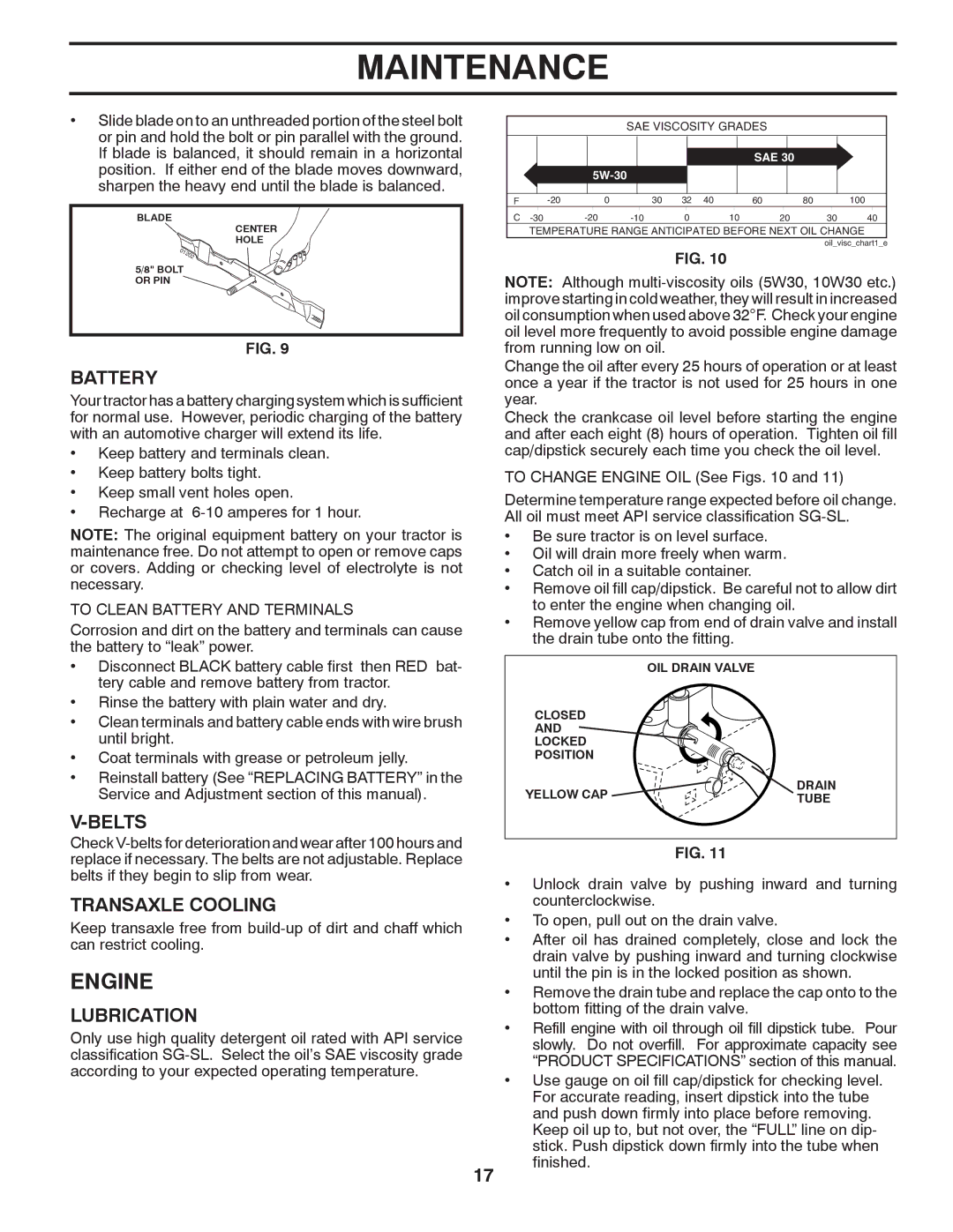 Poulan 96012006904 manual Engine, Battery, Belts, Transaxle Cooling, Lubrication 