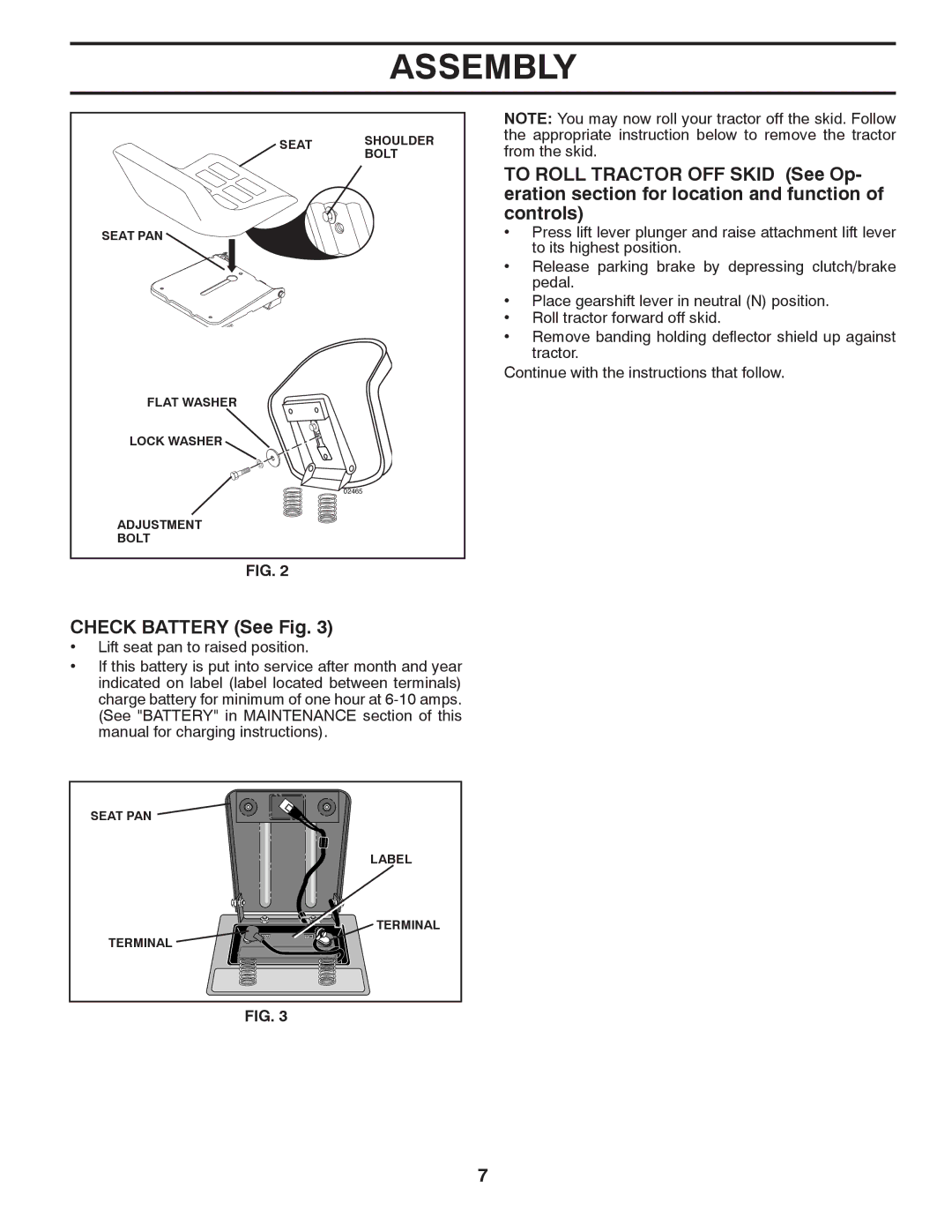 Poulan 96012006904 manual Check Battery See Fig 