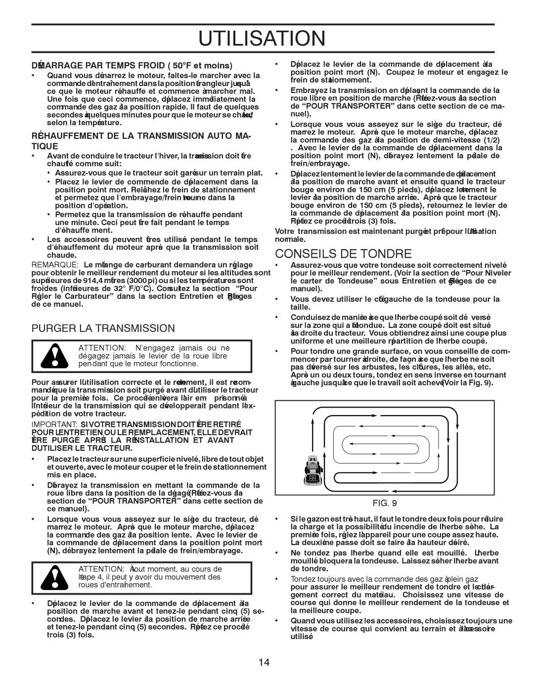 Poulan 417183 Utilisation, Tondre DE Conseils, Transmission LA Purger, Queti, Maauto Transmission LA DE Réchauffement 