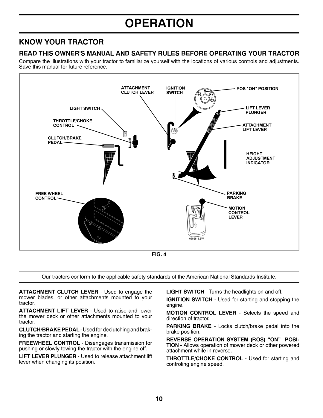 Poulan 96012008500, 418791 manual Know Your Tractor 