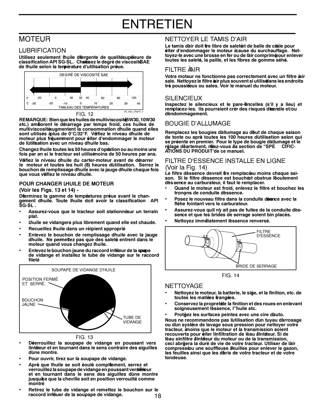 Poulan 418791, 96012008500 manual Entretien, ’ALLUMAGE Bougie, AIR À Filtre, ’AIR Tamis LE Nettoyer, Lubrification 