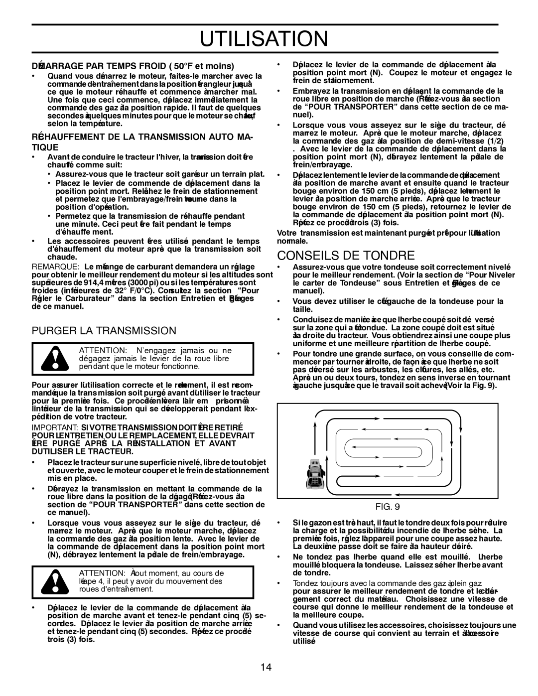 Poulan 418791 Utilisation, Tondre DE Conseils, Transmission LA Purger, Queti, Maauto Transmission LA DE Réchauffement 