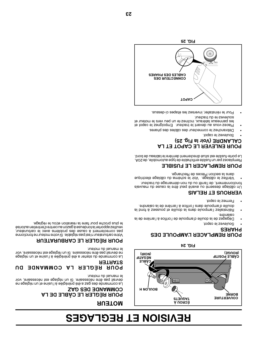 Poulan 96012008600 manual Reglages ET Revision, Moteur 