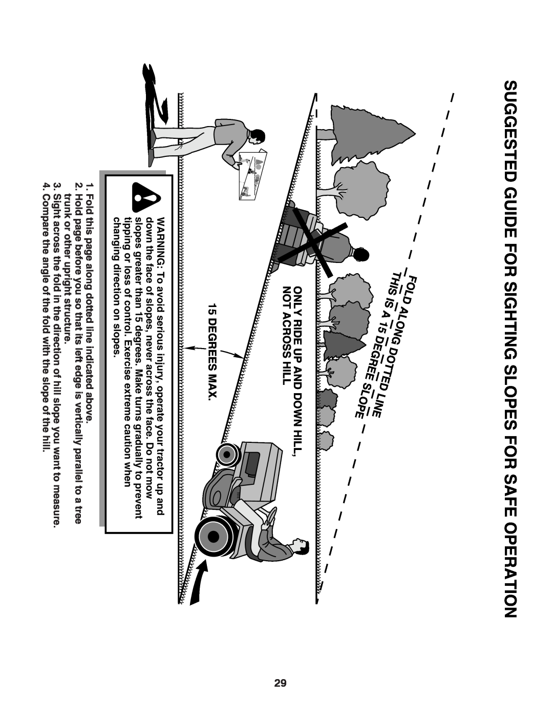 Poulan 433507, 96012010900 manual Suggested Guide For Sighting Slopes For Safe Operation 