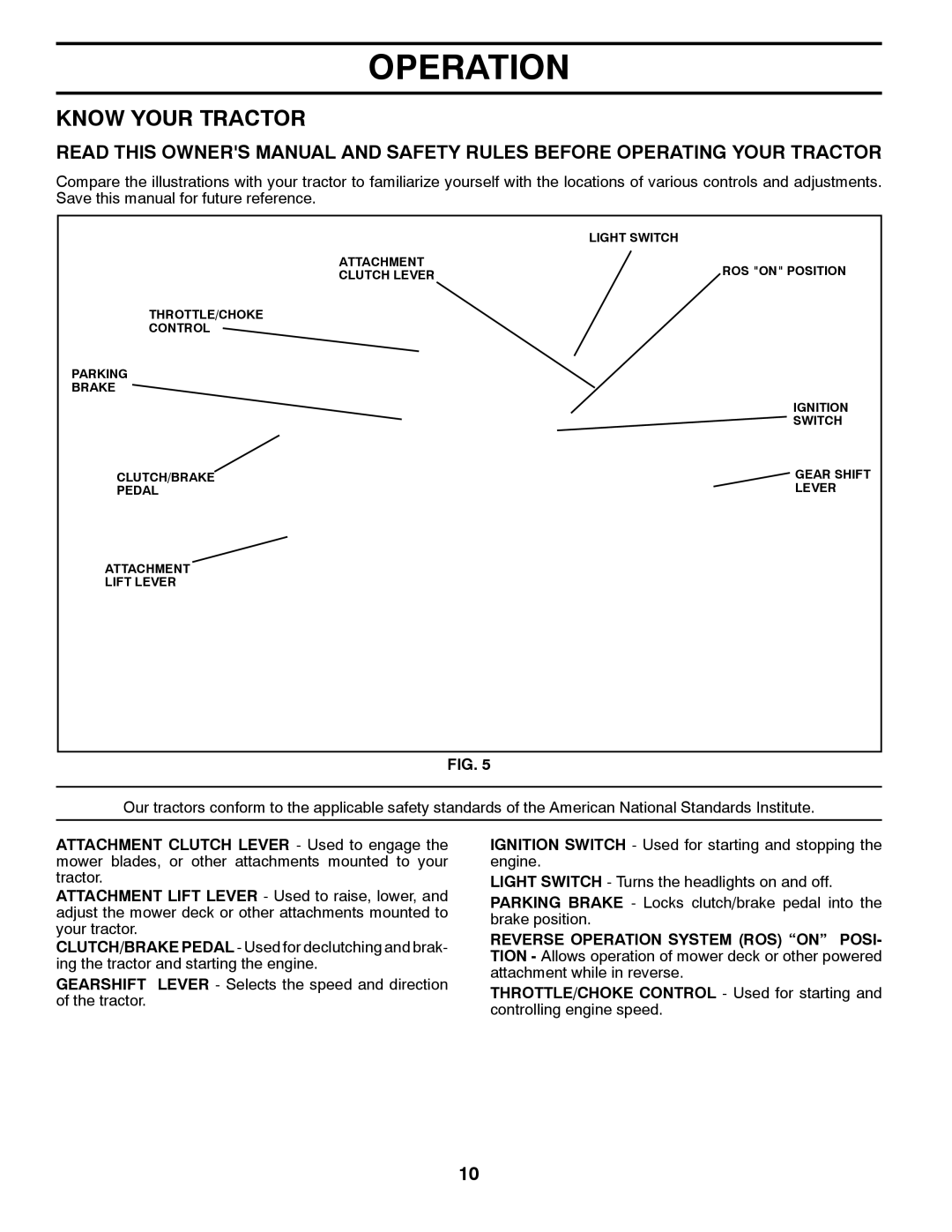 Poulan 96042002400 owner manual Know Your Tractor 