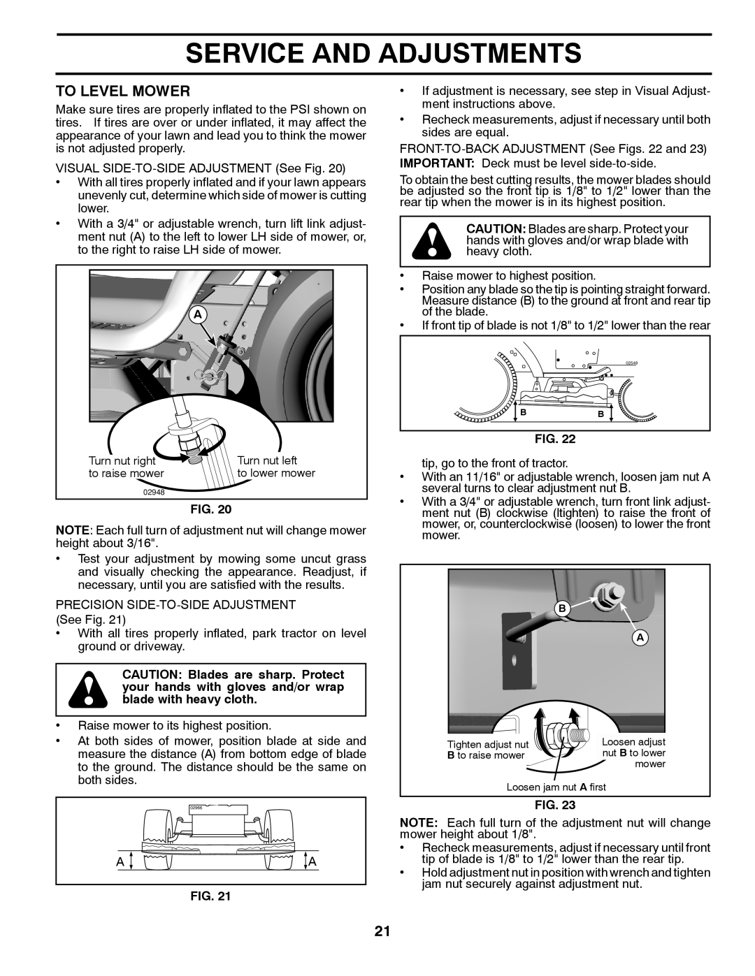 Poulan 96042002400 owner manual To Level Mower 