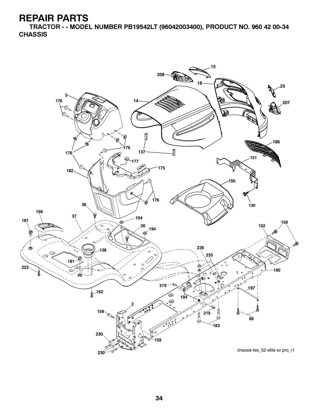 Poulan 96042002400 owner manual Chassis 