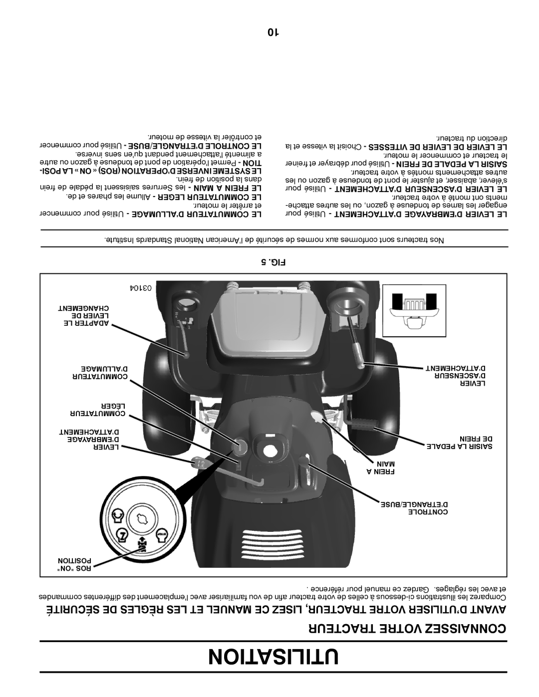 Poulan 419055, 96042003402 owner manual Utilisation 