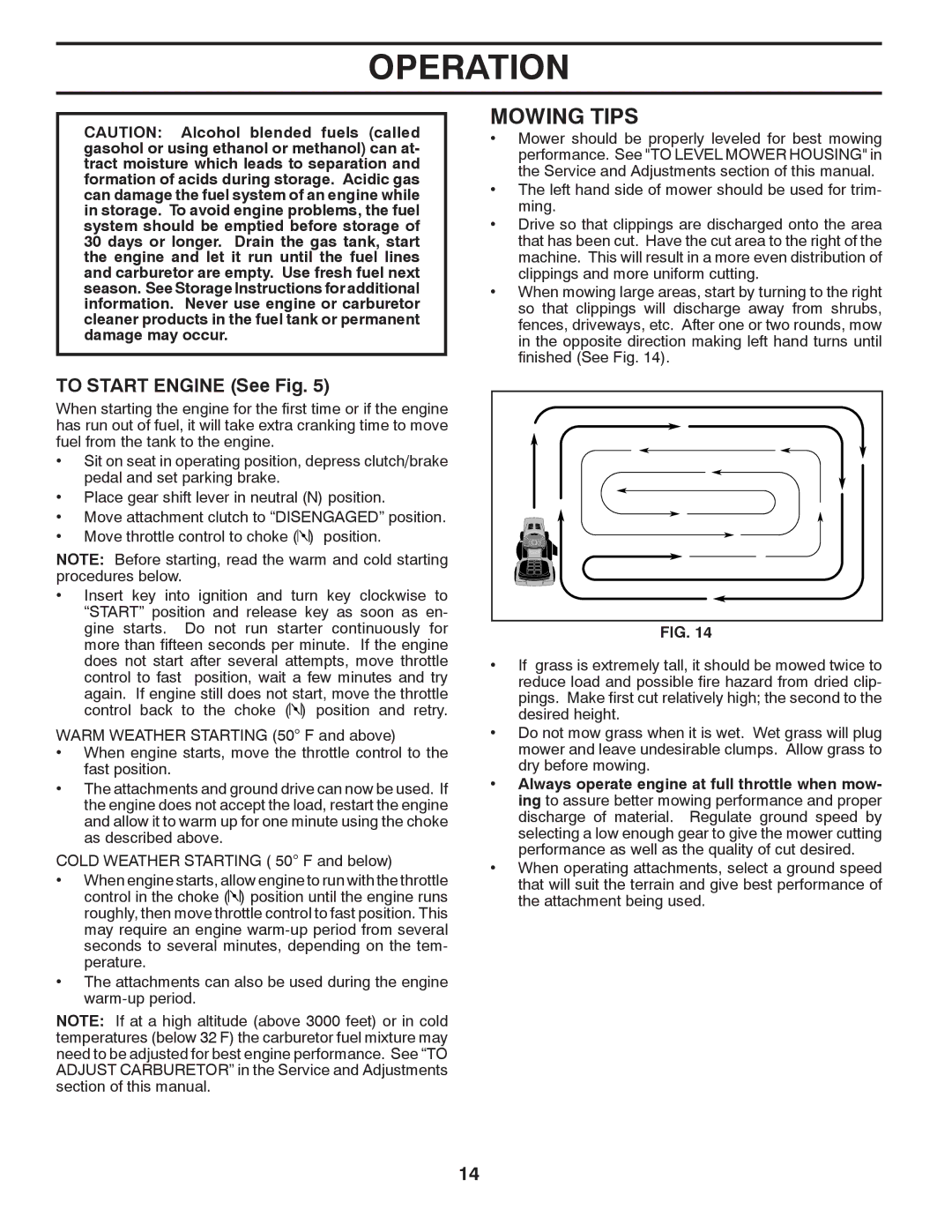 Poulan 96042003503 manual Mowing Tips, To Start Engine See Fig 