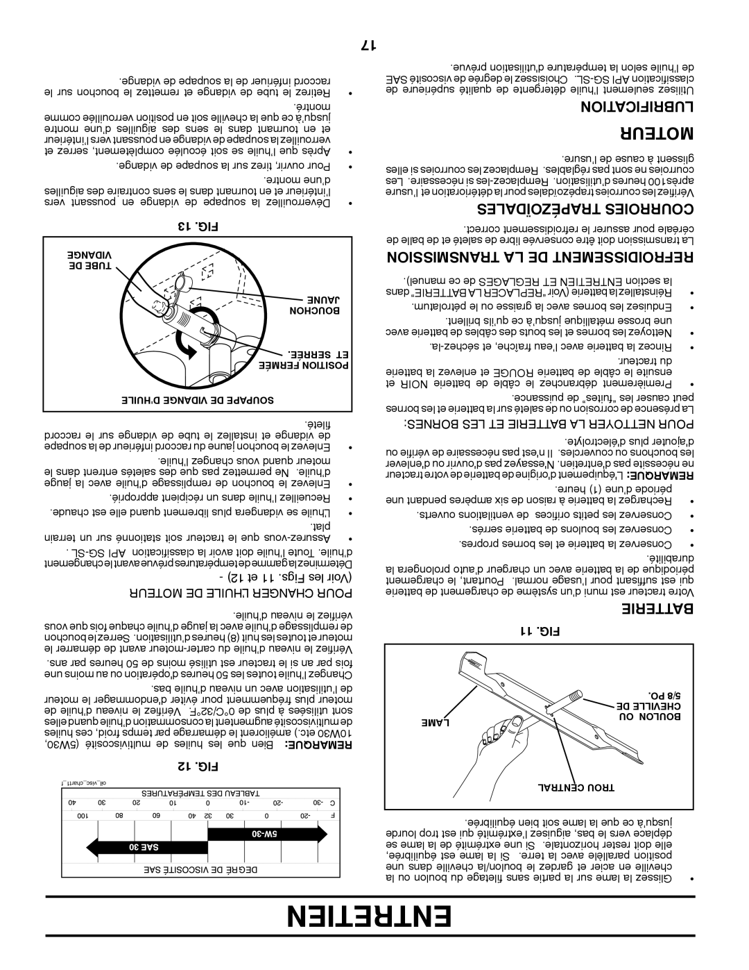 Poulan 96042003600 manual Transmission LA DE Refroidissement, Lubrification, Trapézoïdales Courroies 