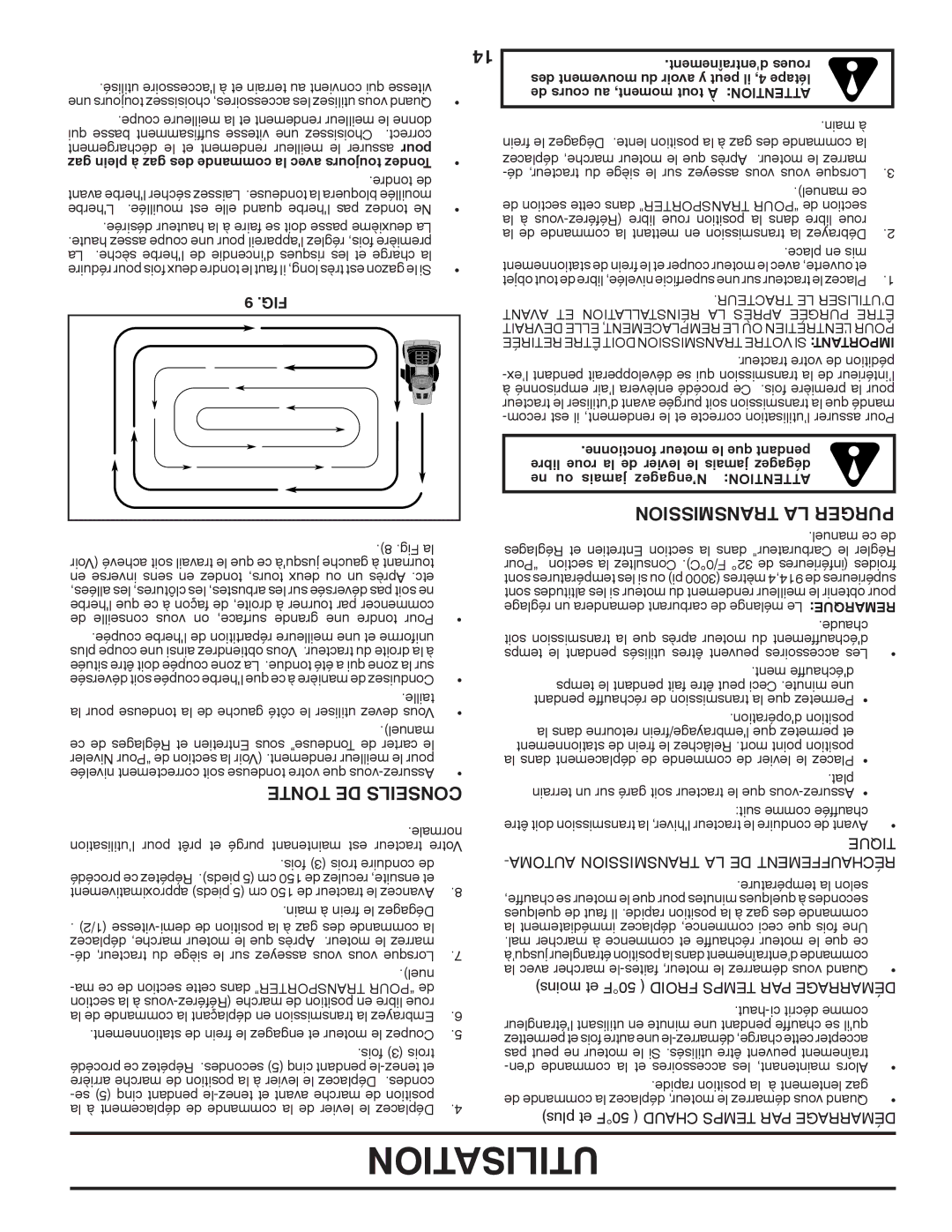 Poulan 96042003600 Utilisation, Transmission LA Purger, Tonte DE Conseils, Queti, Maauto Transmission LA DE Réchauffement 