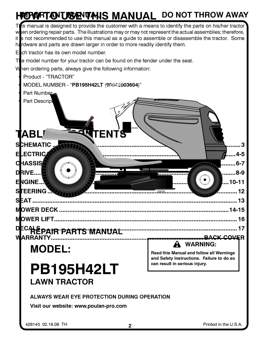 Poulan 96042003603, 426140 manual HOW to USE this Manual 