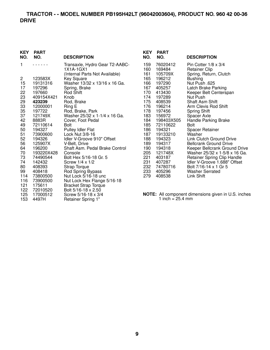 Poulan 426140, 96042003603 manual 423239 