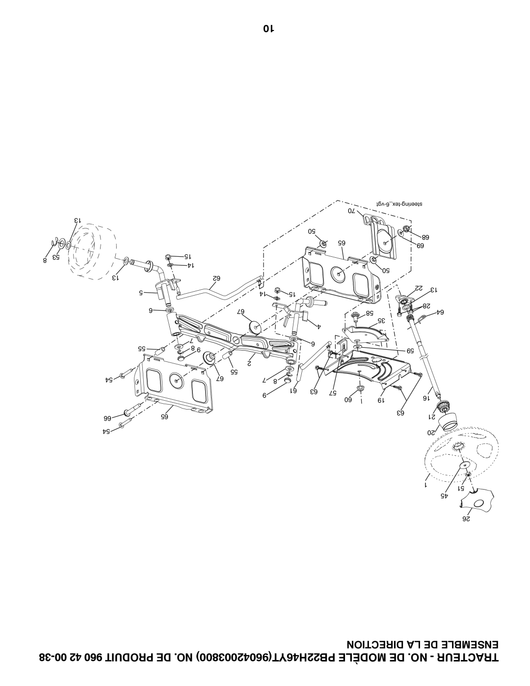 Poulan 96042003800 manual Vgt-6tex-steering 