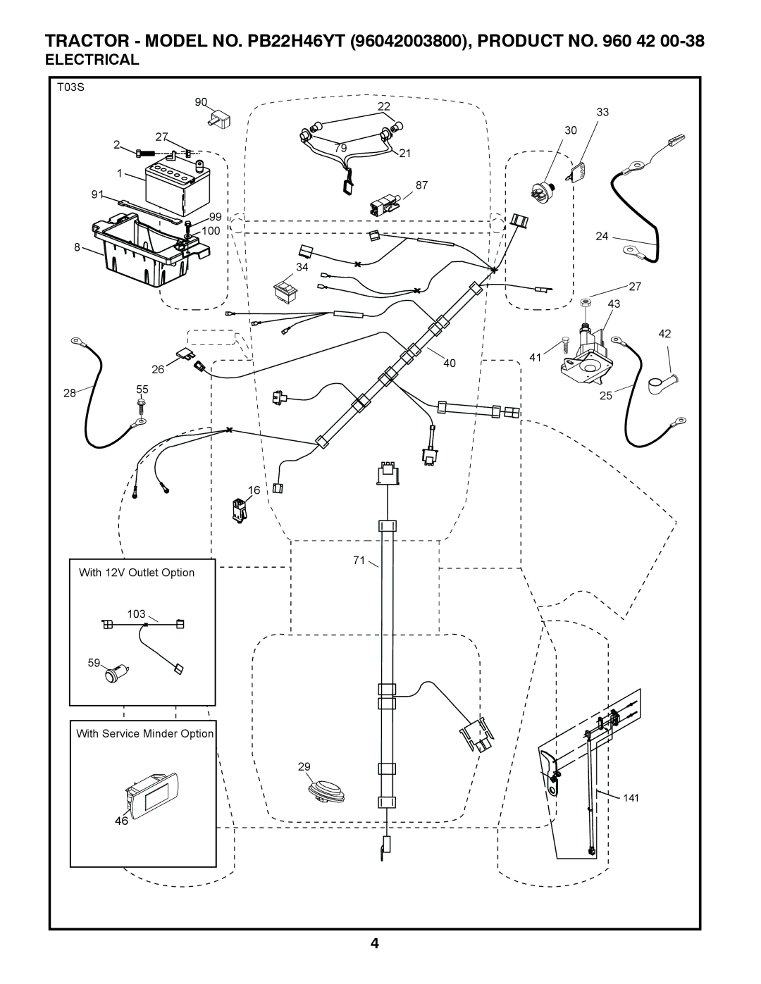 Poulan 96042003800 manual Electrical 