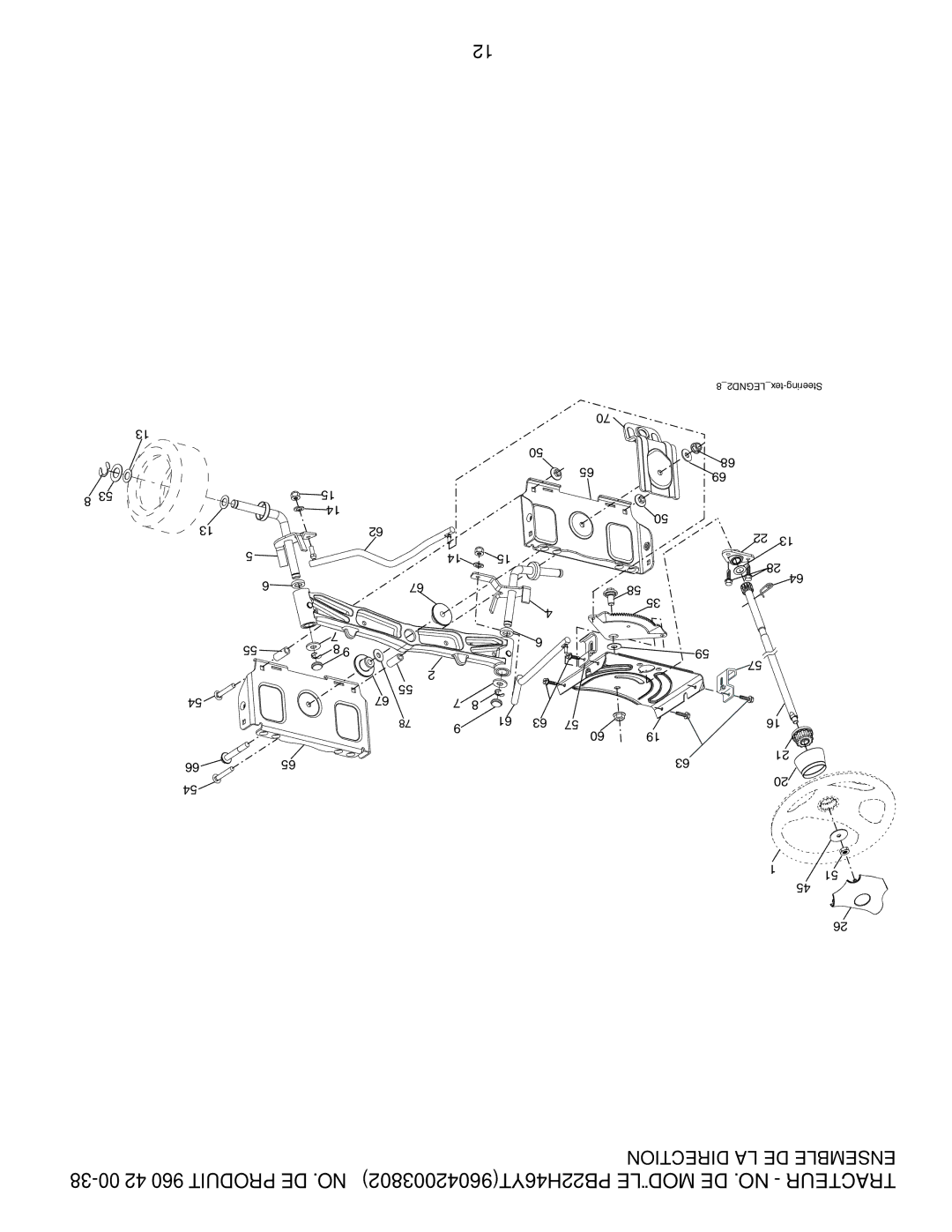 Poulan 960 42 00-38, 96042003802 manual 8LEGND2tex-Steering 