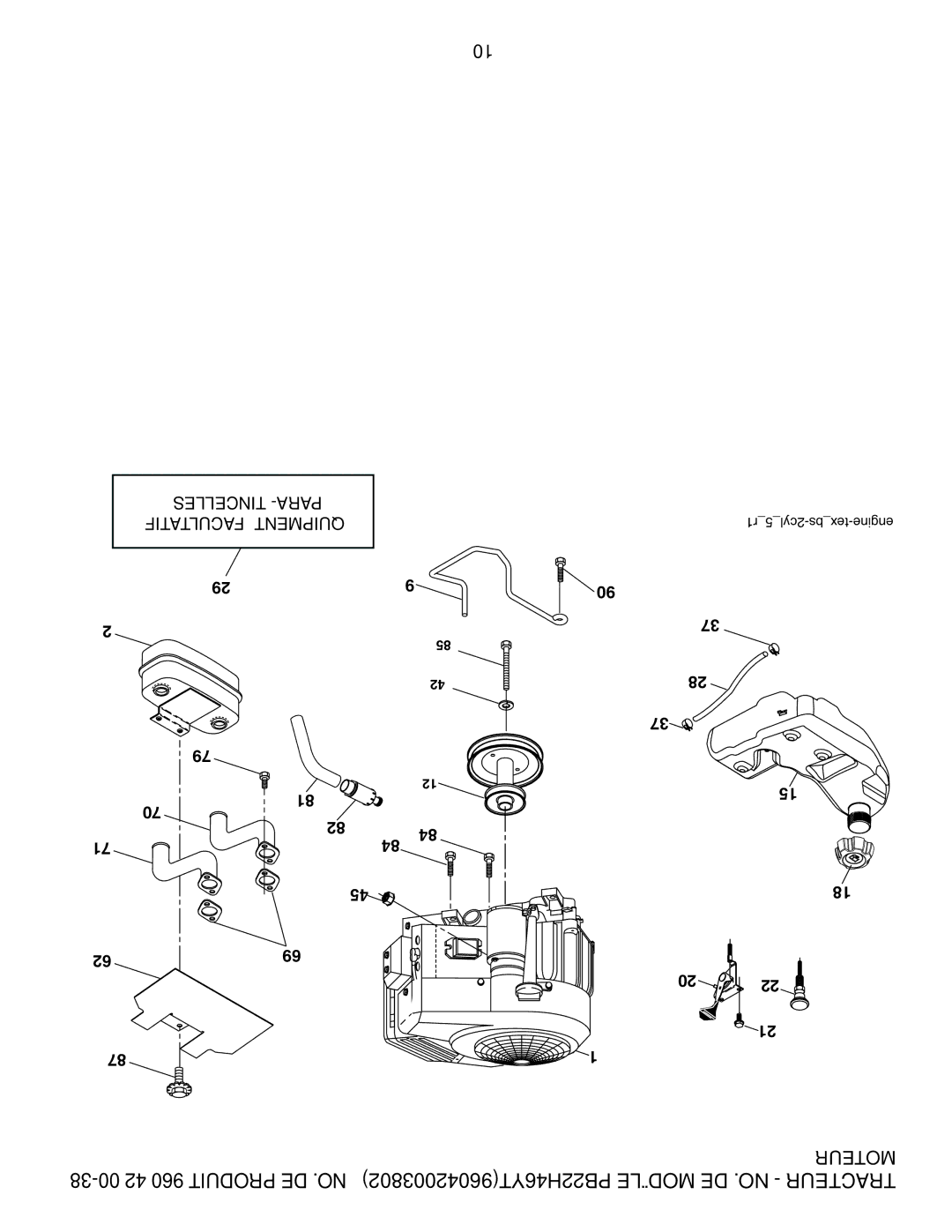 Poulan 960 42 00-38, 96042003802 manual ÉTINCELLES-PARA KIT Arrester Spark Facultatif Équipment 