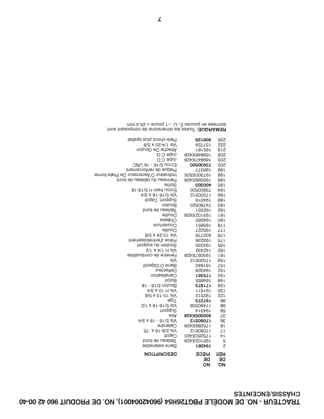 Poulan 96042004001, 960 42 00-40 manual Châssis/Enceintes 