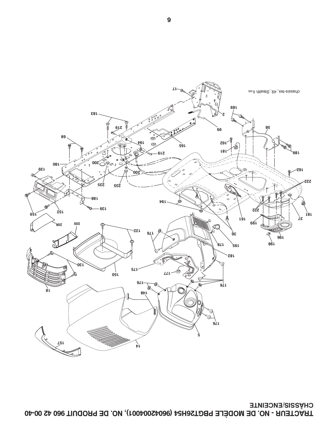 Poulan 960 42 00-40, 96042004001 manual Châssis/Enceinte 