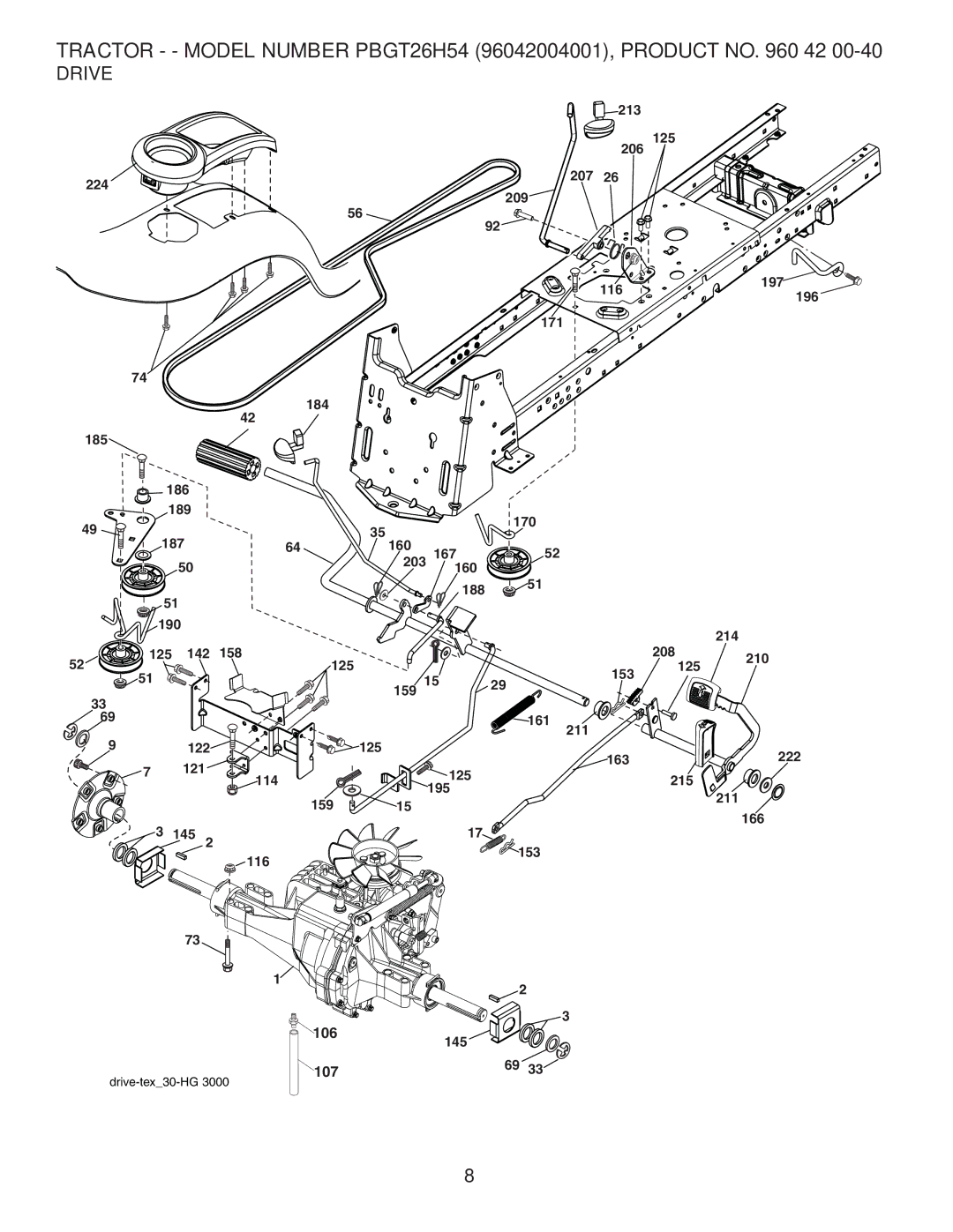 Poulan 96042004001, 960 42 00-40 manual Drive, 106, 107 