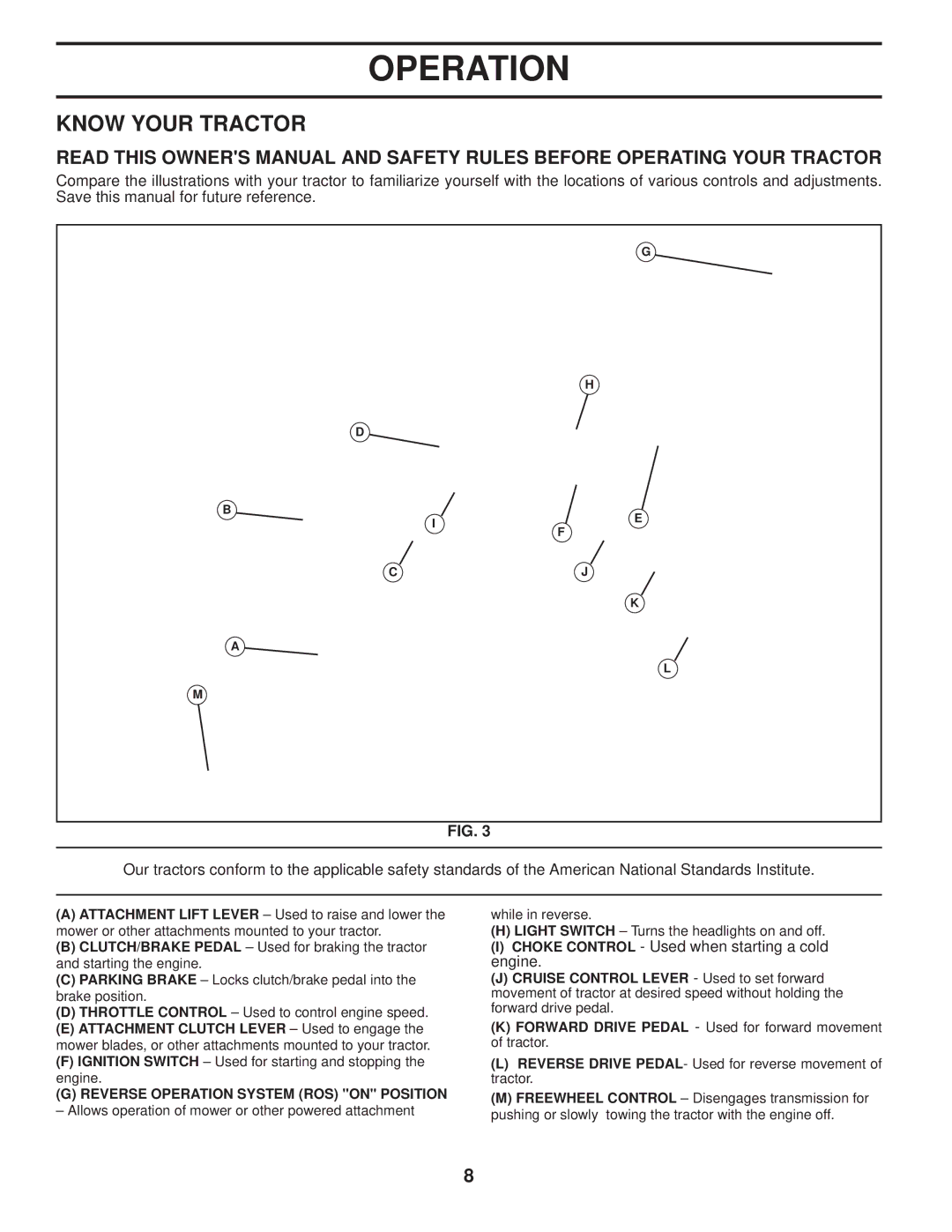 Poulan 96042004100 manual Know Your Tractor, Reverse Operation System ROS on Position 