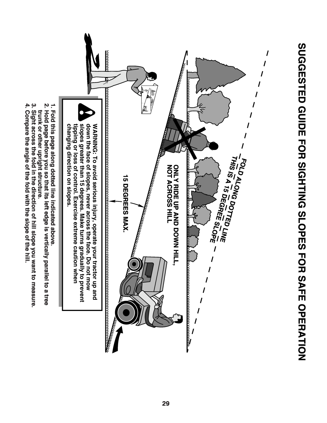 Poulan 418769, 96042004700 manual Suggested Guide For Sighting Slopes For Safe Operation 