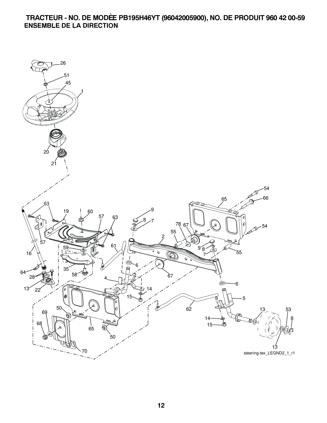 Poulan 96042005900 manual R11LEGND2tex-steering 