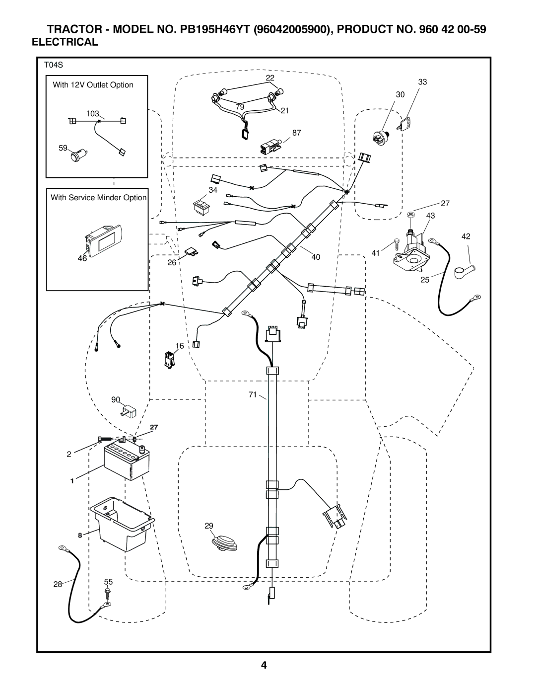 Poulan 96042005900 manual Electrical 