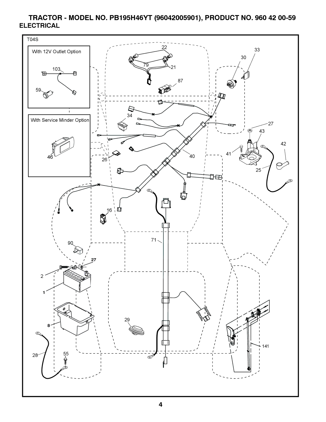 Poulan 96042005901 manual Electrical 