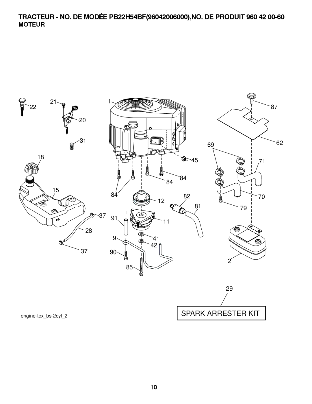 Poulan 96042006000 manual KIT Arrester Spark 