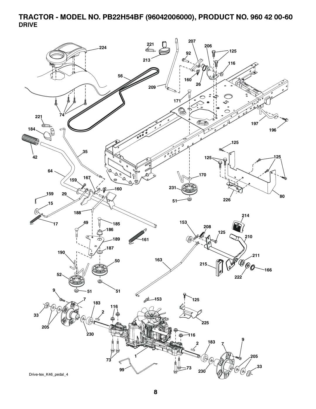 Poulan 96042006000 manual Drive 