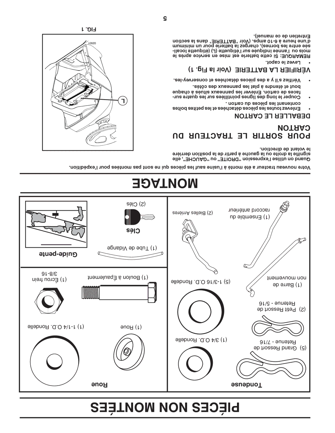 Poulan 96042006001 Montées NON Piéces, Toncar DU Tracteur LE Sortir Pour, Fig la Voir Batterie LA Vérifier, Roue Tondeuse 