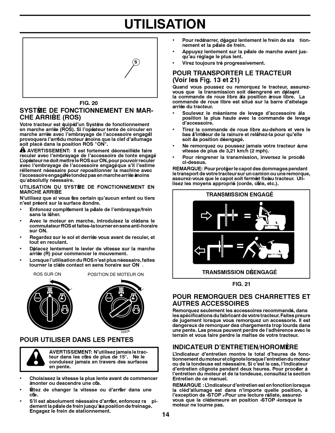 Poulan 425858 ’ENTRETIEN/HOROMÈTRE Indicateur, Accessoires Autres ET Charrettes DES Remorquer Pour, 21 et 13 .Fig les Voir 