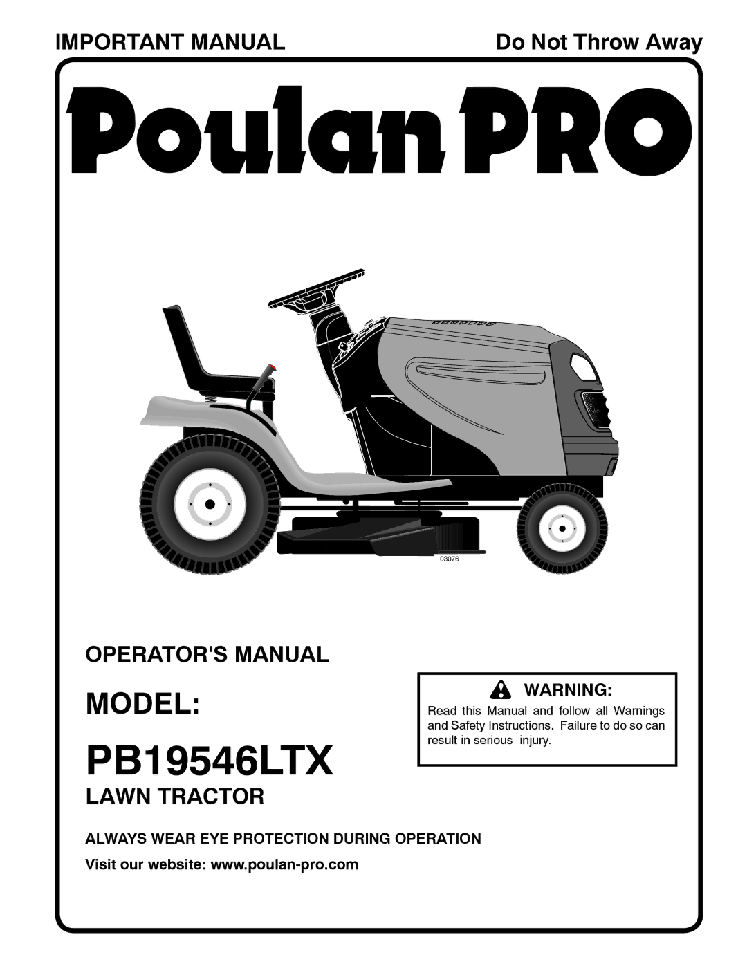 Poulan PB19546LTX, 96042006600, 418767 manual 