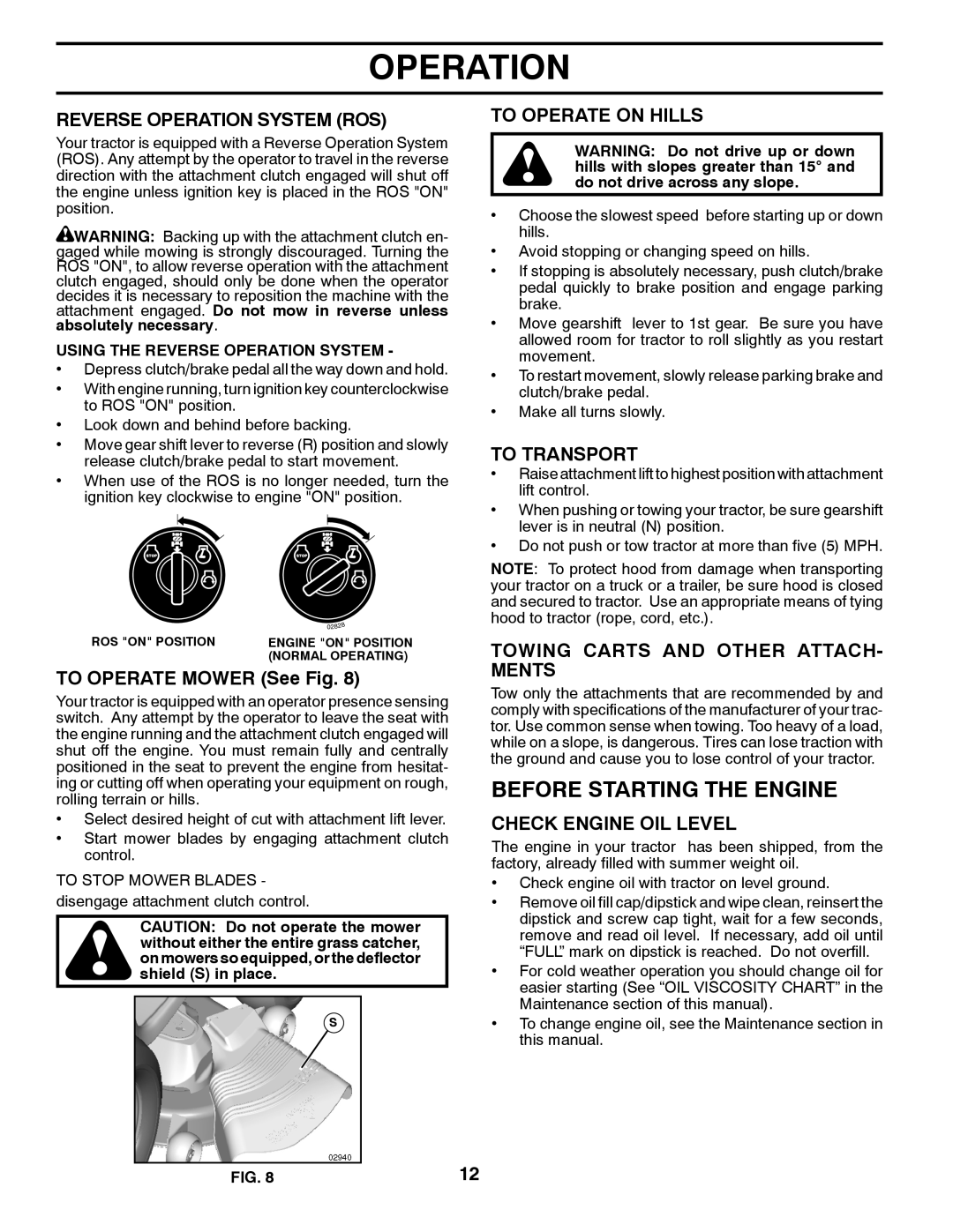 Poulan 96042006600, PB19546LTX, 418767 manual Before Starting the Engine 