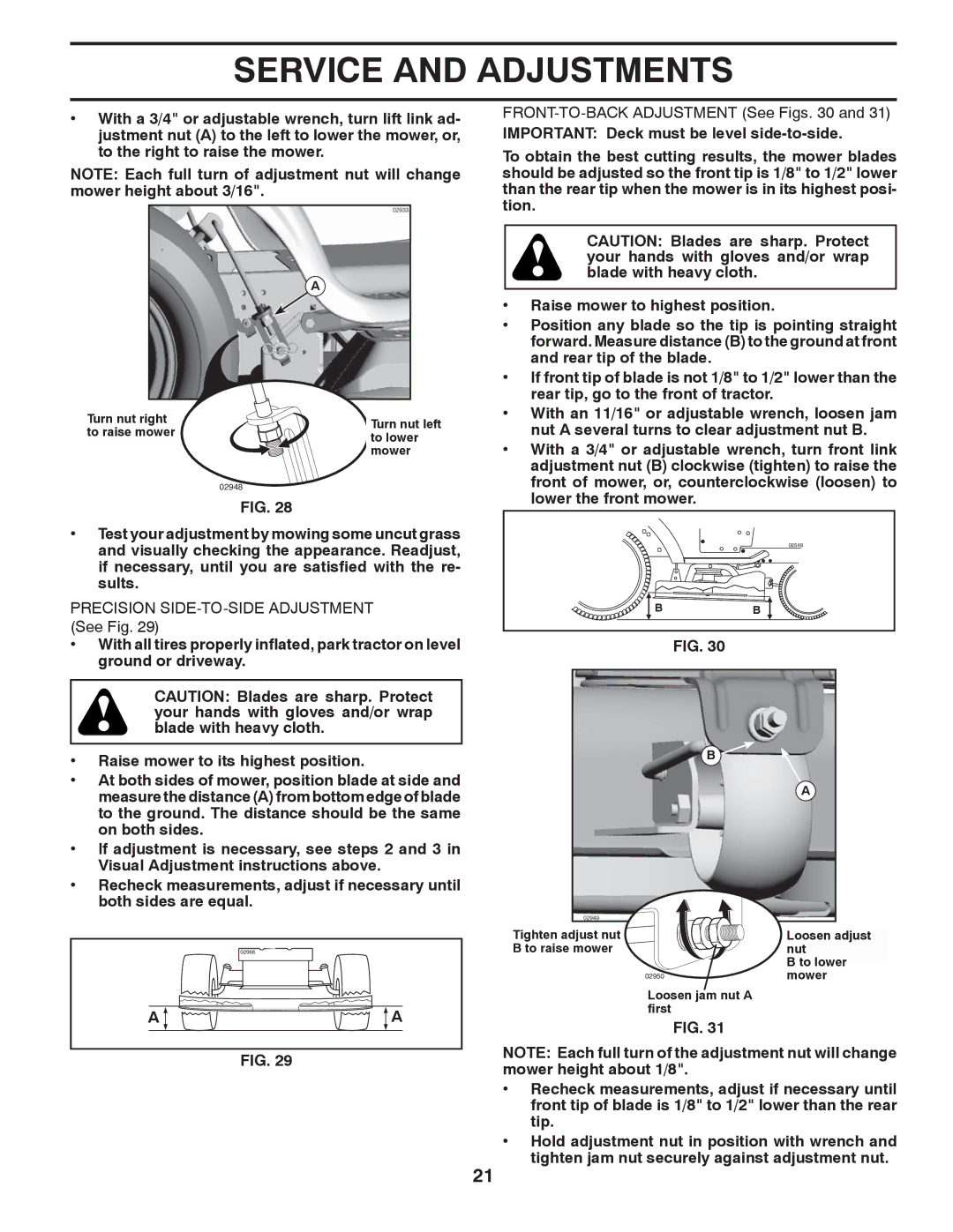 Poulan PB22H54BFX, 96042007000 manual Precision SIDE-TO-SIDE Adjustment See Fig 