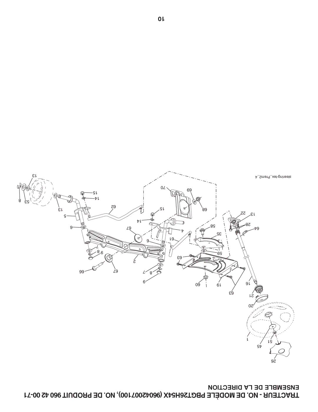 Poulan 96042007100, PBGT26H54X, 418794 manual 4Prem2tex-steering 