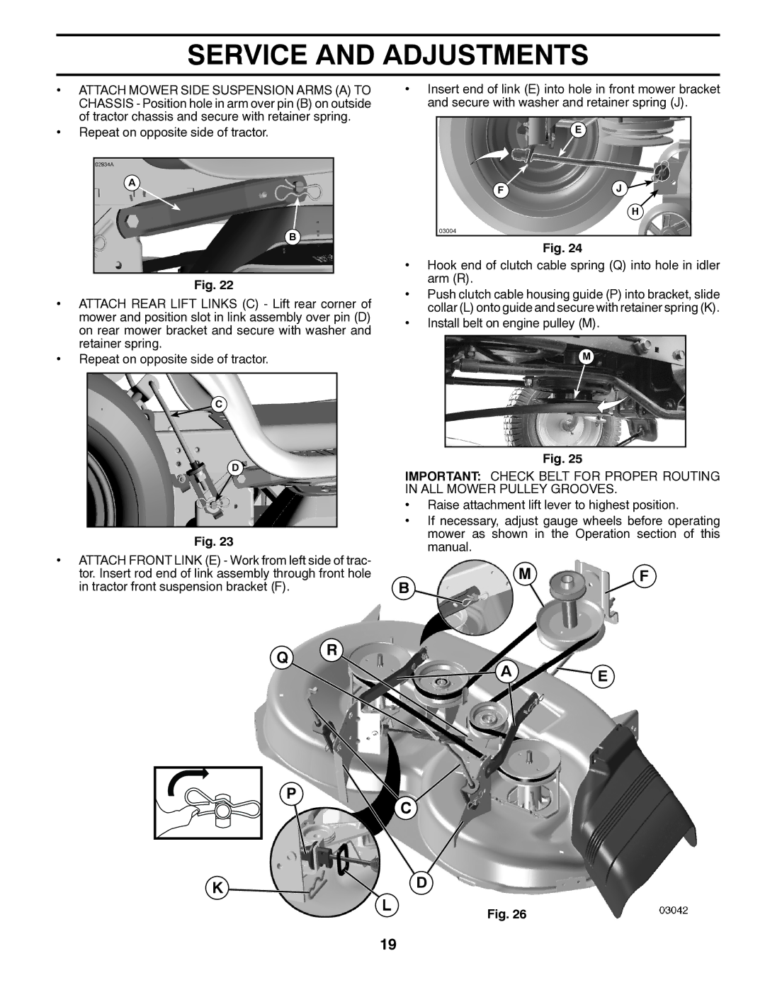 Poulan 419756, 96042007200 manual Install belt on engine pulley M 