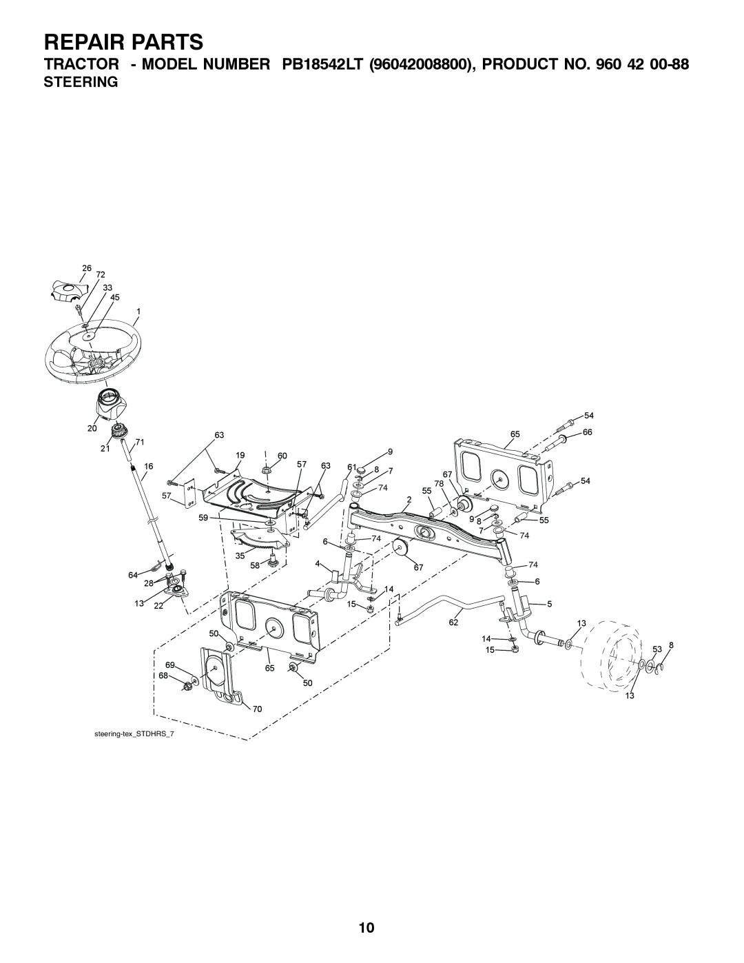 Poulan 96042008800 manual Steering 