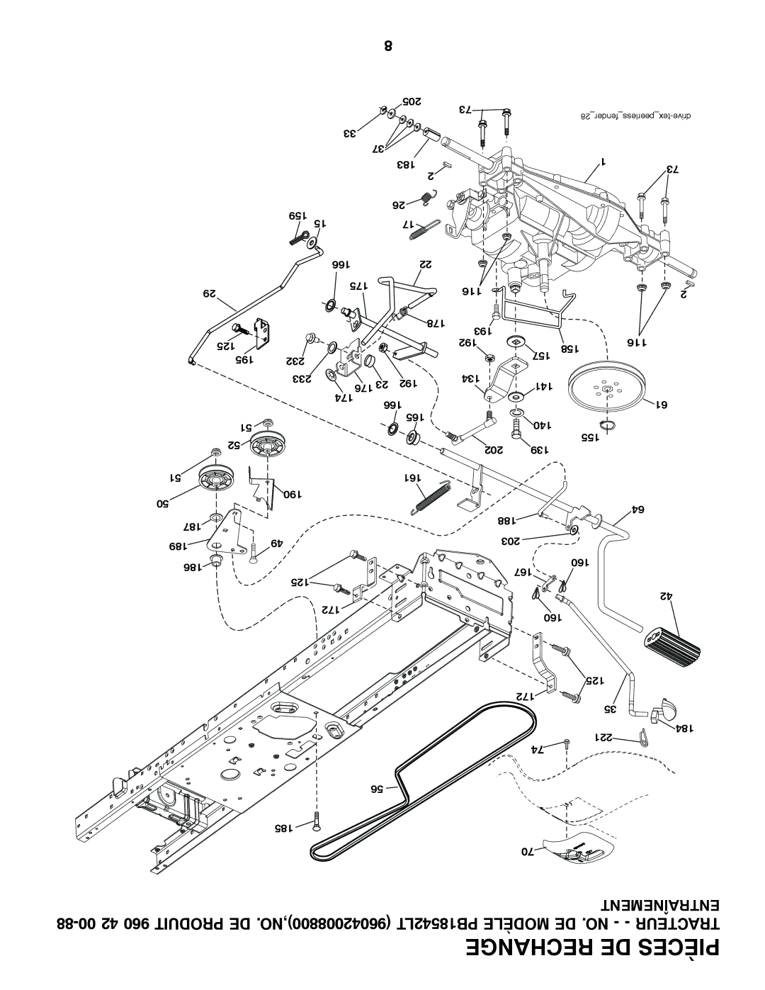 Poulan 96042008800 manual Tracteur 