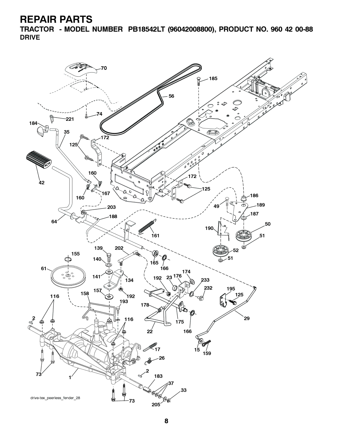 Poulan 96042008800 manual Drive 