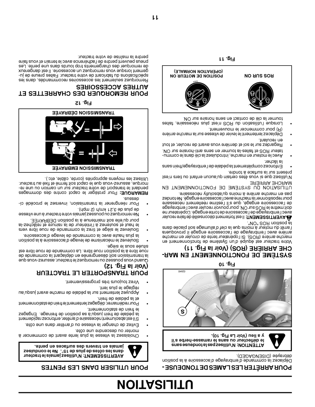 Poulan 96042010800, 430092 manual Accessoires Autres ET Charrettes DES Remorquer Pour, Tondeuse DE Lames LES Arrêter Pour 