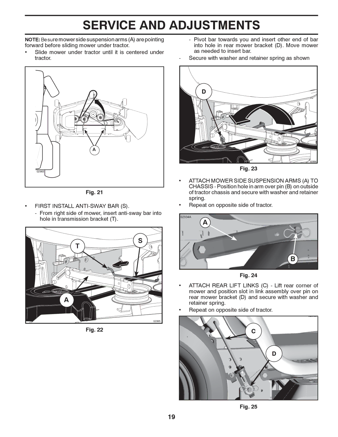 Poulan PB23H48YT, 96042010900, 433413 manual First Install ANTI-SWAY BAR S 