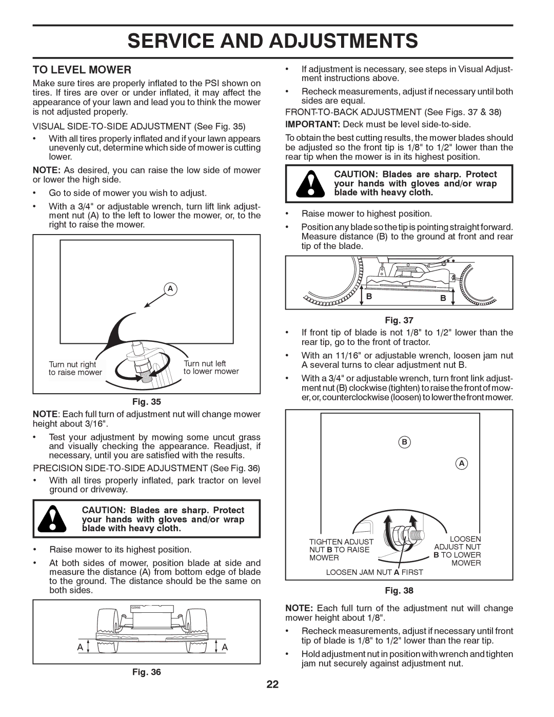 Poulan PB26H54YT, 96042011000, 433432 manual To Level Mower 