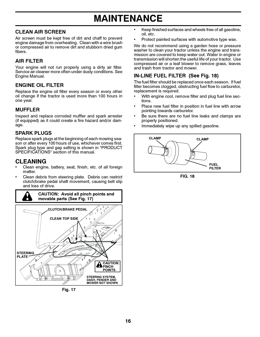 Poulan 96042011300, 432448 manual Cleaning 