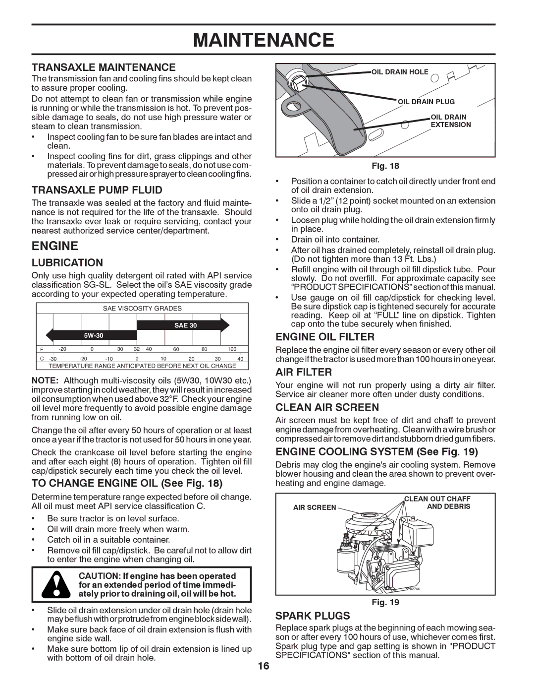 Poulan 96042012300 manual Engine 