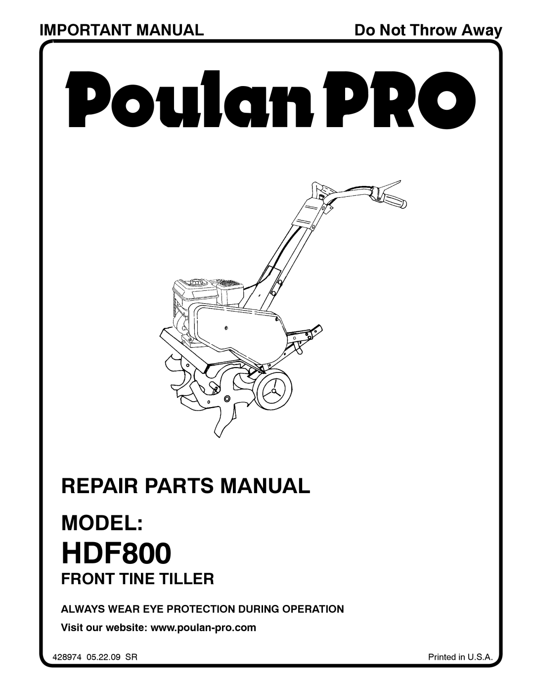 Poulan 96082000904 manual HDF800 