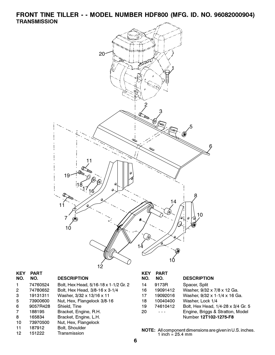 Poulan 96082000904 manual Transmission, 181716 